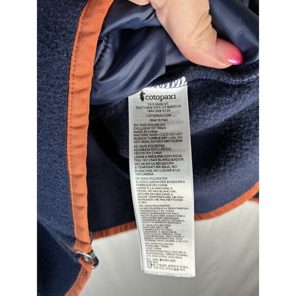 Cotopaxi Teca Fleece Jacket Men’s Medium Navy Blue Striped Full Zip Outdoor - Picture 5 of 9
